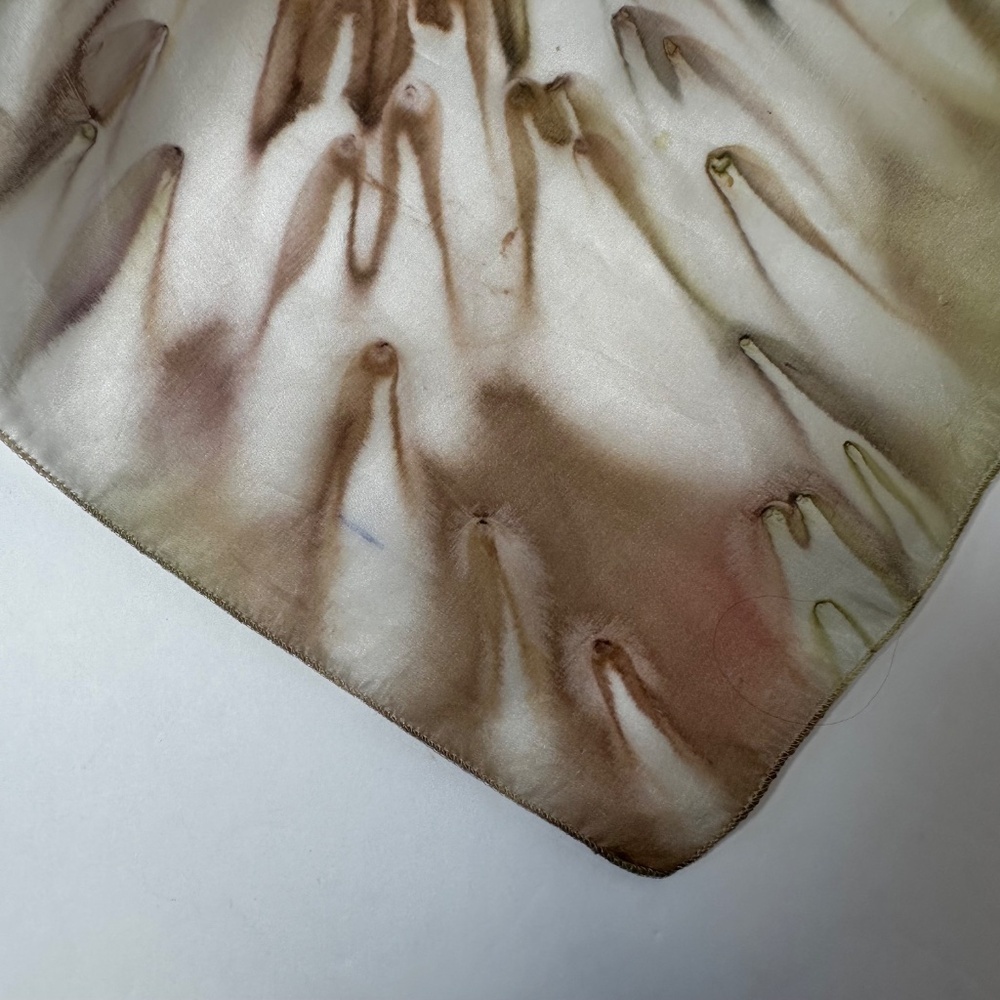 Vintage 34” Hand-Painted Style Silk Feel Square Scarf Watercolor - Picture 5 of 5